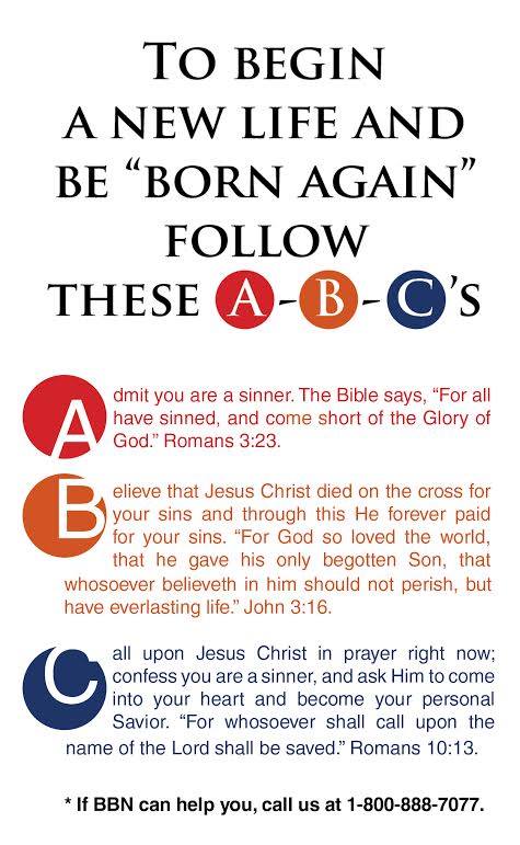 The "A-B-C's" of Being Born Again...
